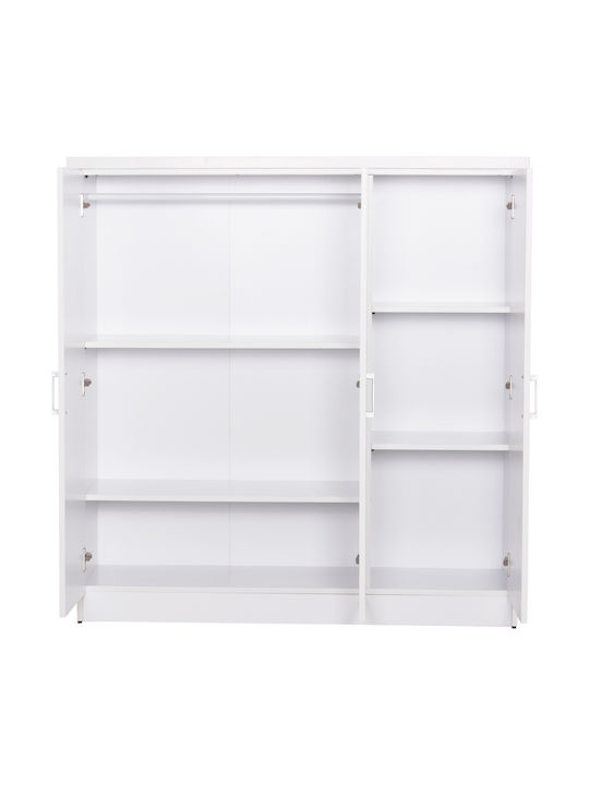 Bailey Τρίφυλλη Ντουλάπα Λευκή 116x40x123cm Bailey Τρίφυλλη Ντουλάπα Λευκή 116x40x123cm