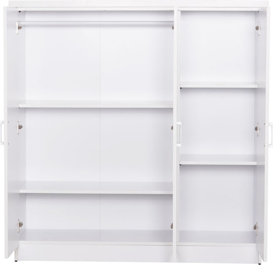 Bailey Τρίφυλλη Ντουλάπα Λευκή 116x40x123cm