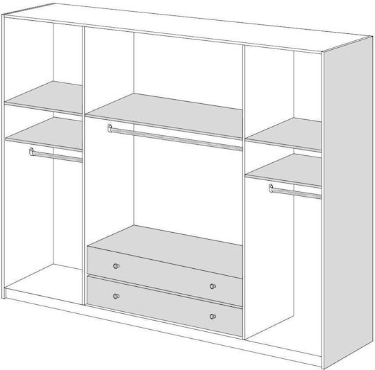 Vier Türen mit Dachboden 202x60x233cm Ashtray