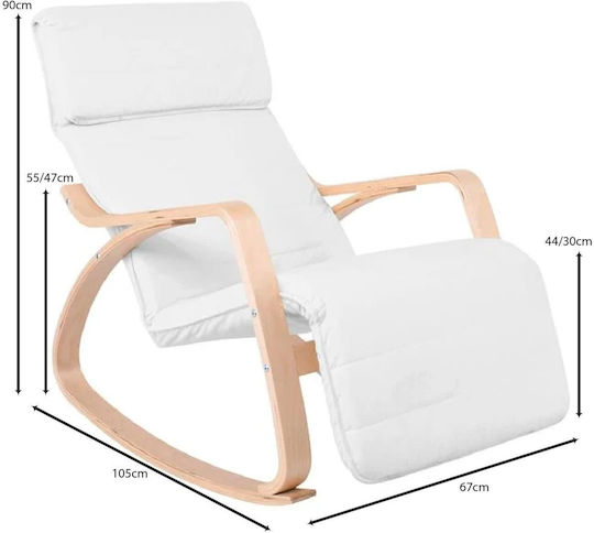 Hamilton Relax Armchair with Footstool White E7157 1 67x105x90cm
