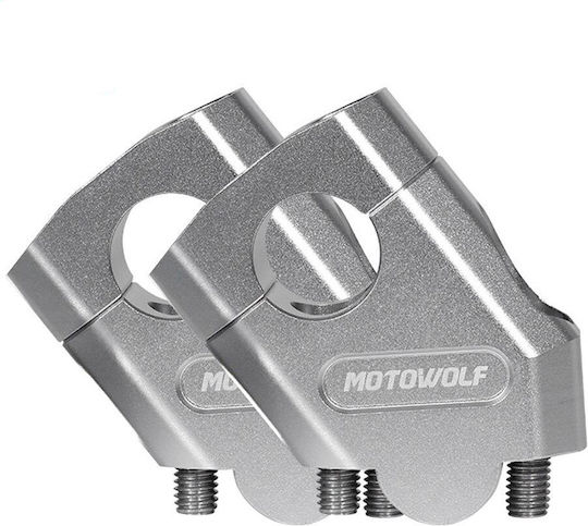 Motowolf Motorcycle Handlebar Risers 5cm Φ22mm 3517mdl Silver