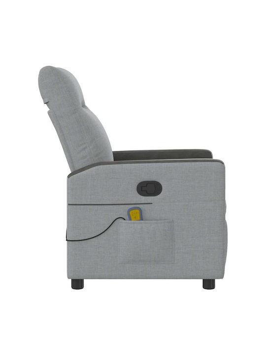 Πολυθρόνα Relax Massage με Υποπόδιο Ανοιχτό Γκρι 50x54x100cm