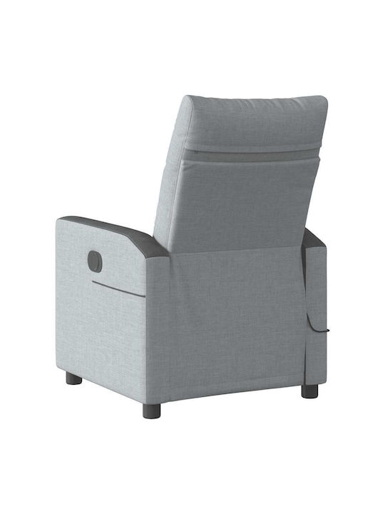 Πολυθρόνα Relax Massage με Υποπόδιο Ανοιχτό Γκρι 50x54x100cm