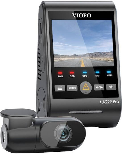 Viofo A229 Pro 2ch 4K Car DVR Set with Rear Camera, 2.4" Display