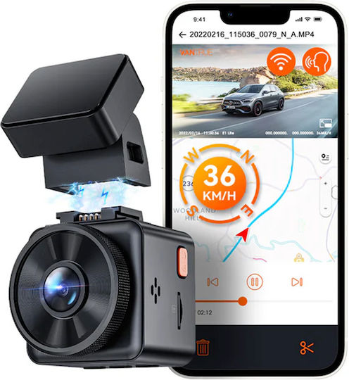 Vantrue Camera DVR Auto 1080P Cu Ecran 1.54" Wi-Fi GPS