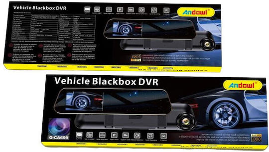 Andowl 1080P Mirror Car DVR, 4.3" Display