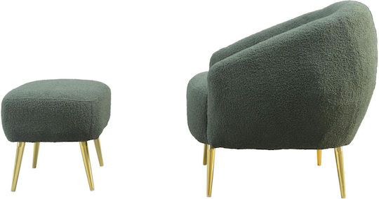 Fuzzy Sessel mit Fußhocker Grün 78x74x74cm