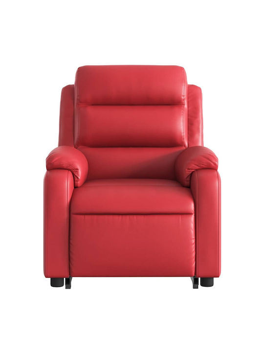 Fotoliu Relax cu Puf din Piele Ecologică Roșu 75x92.5x100cm