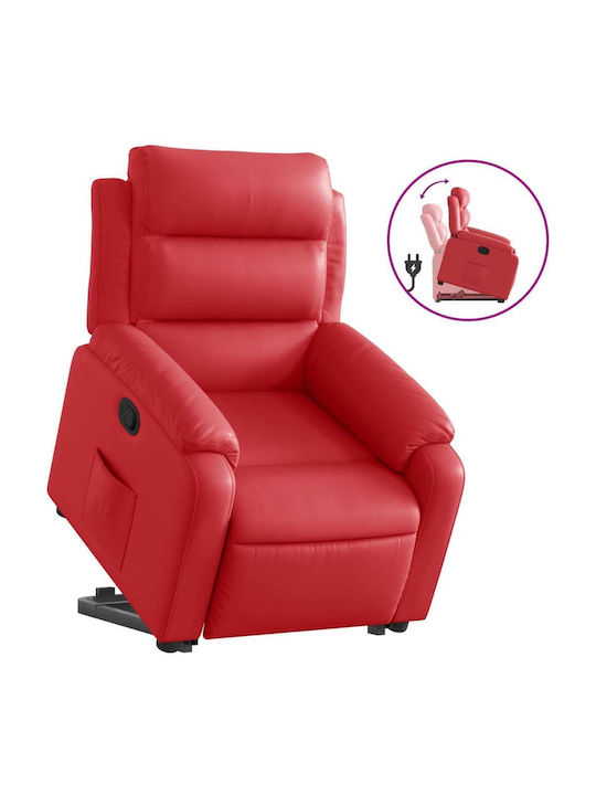 Relaxsessel mit Fußhocker aus Kunstleder Red 75x92.5x100cm