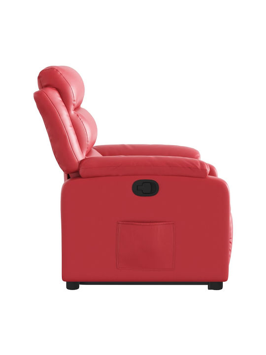 Relaxsessel mit Fußhocker aus Kunstleder Red 75x92.5x100cm