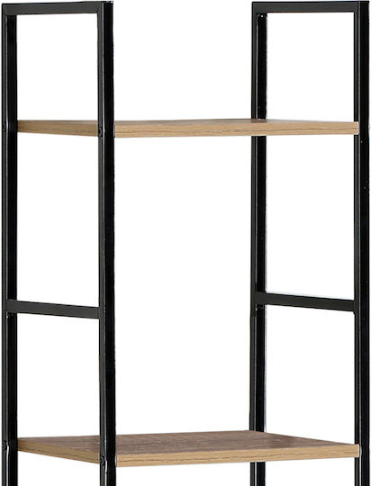Bookcase Azuel Natural-Black 29x23.5x144cm