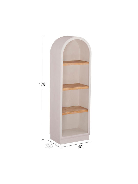 Bookcase Santorini Off-white-natural 60x38x178cm