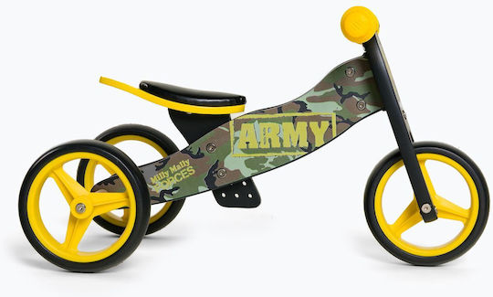 Milly Mally Kids Balance Bike 2-in-1 Army Yellow