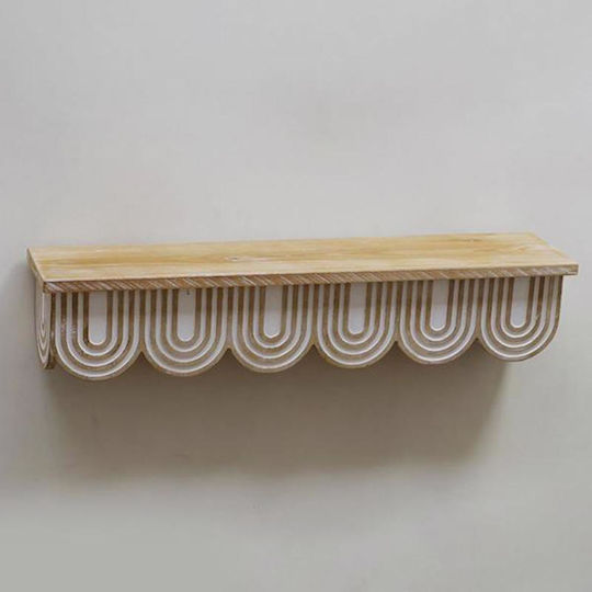 Shelf Wall 60x13x12cm Natural Color With White Shelf Wall 60x13x12cm Natural Color With White