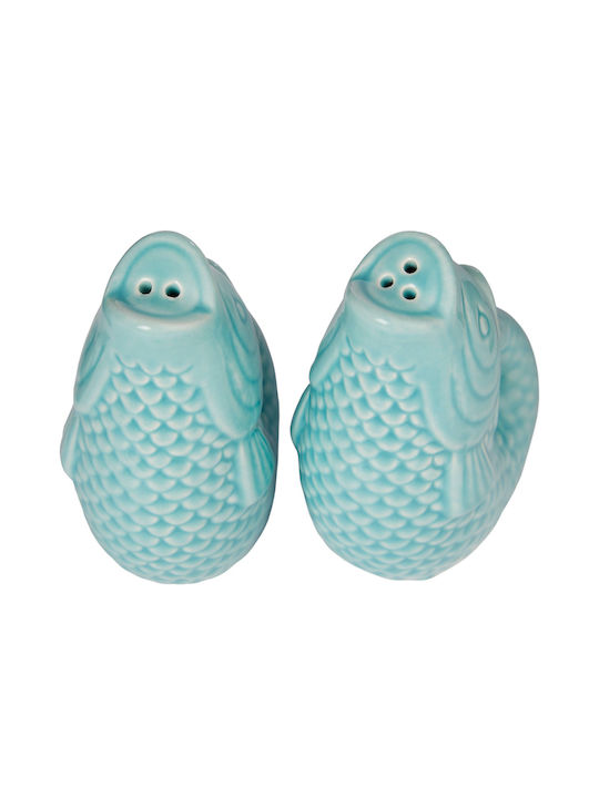 Salz- Und Pfefferstreuer Keramik Set – Eisbären-Muster, Handbemalt, 2-teilig, Ca. 8,4 Cm Hoch