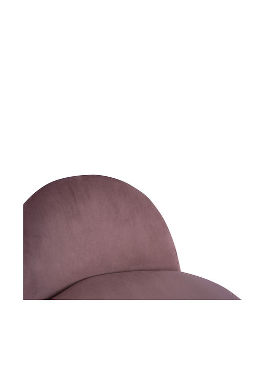 Stool For Living Room with Backrest Upholstered with Velvet Yasmine Pink 47x43x63.5cm