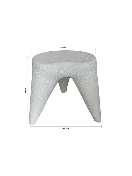 Stool For Living Room made of Polypropylene White 44x44x50cm