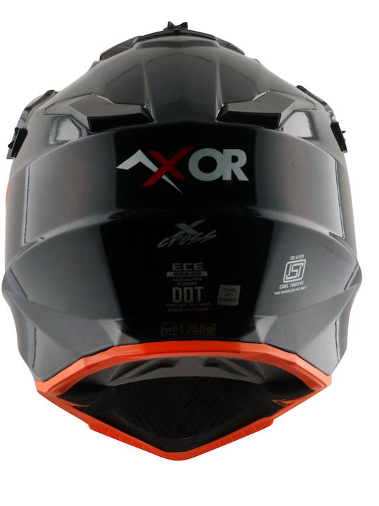 Axor X-Cross Dual Black Orange Мотоциклетна каска On-Off ECE 22.06 1600гр с Sunvisor
