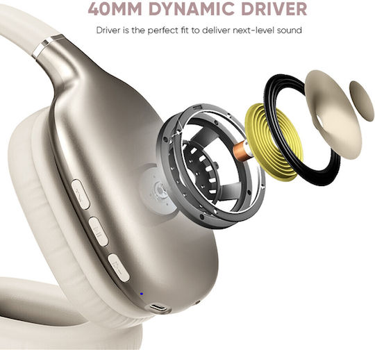 Sonic Gear Airphone 6 Kabellose Bluetooth Über Ohr Kopfhörer mit 10 Stunden Betriebszeit Gold