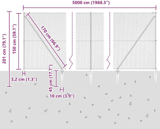 vidaXL vidaXL Drahtzaun Stacheldraht Verzinkt Set Grau 1,5x50m