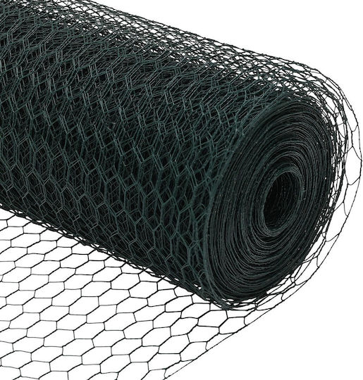 vidaXL Συρματόπλεγμα με Επικάλυψη PVC Σετ Πράσινο 1.5x25m