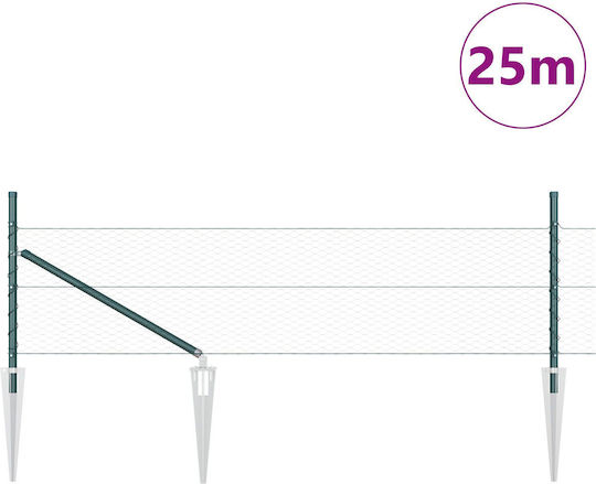 vidaXL vidaXL Verzinktes Stacheldraht Drahtzaun Set Grün 0,4x25m