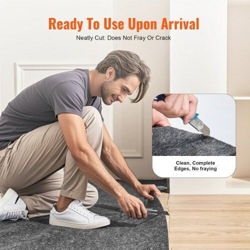 Vevor Anti-slip Rug Rectangular Gray