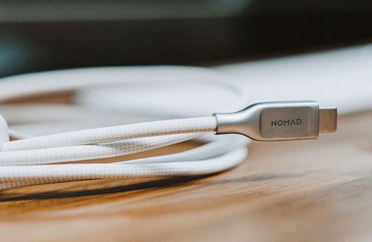 Nomad Kevlar Braided USB 2.0 USB-C Cable Male - USB-C 240W PD White 1.5m