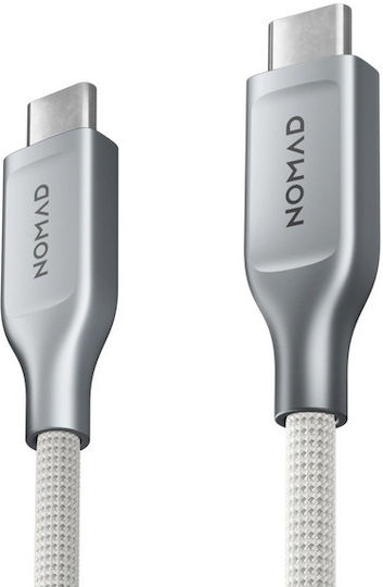 Nomad Kevlar Braided USB 2.0 USB-C Cable Male - USB-C 240W PD White 1.5m