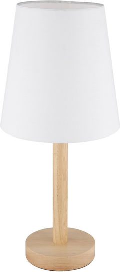 Globo Lighting Wooden Table Lamp for E14 Socket with White Shade and Base