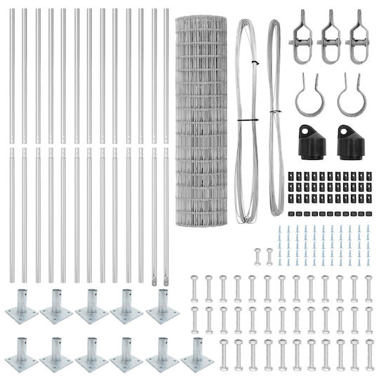 vidaXL Garden Fence Wire Steel 80 cm Grey