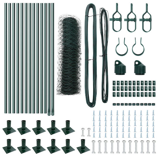 vidaXL Garden Fencing Material 13pcs Green