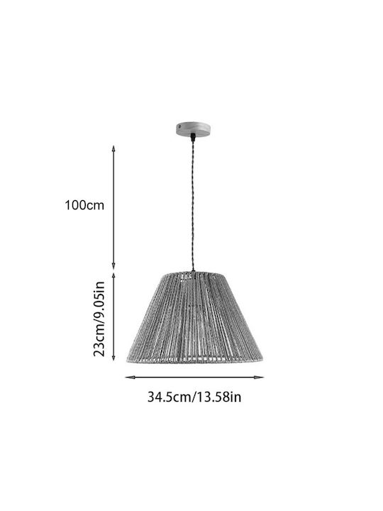 Pakketo Lubuto Pendant Light Copper Boho with Rope for Socket E27 34.5x34.5x23cm
