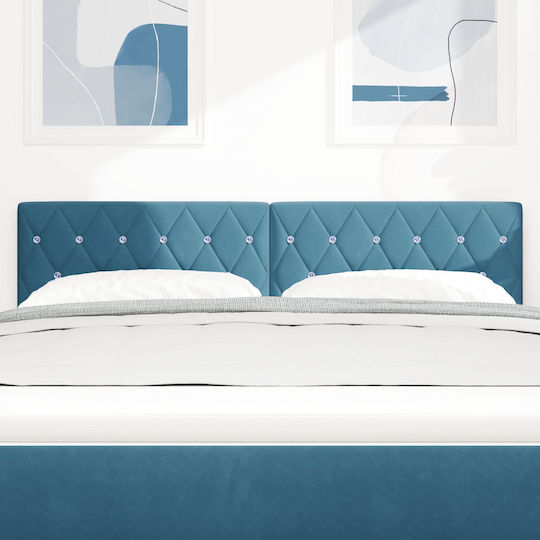 vidaXL Stoff-Kopfstütze für Betten Dunkelblau 140x88cm