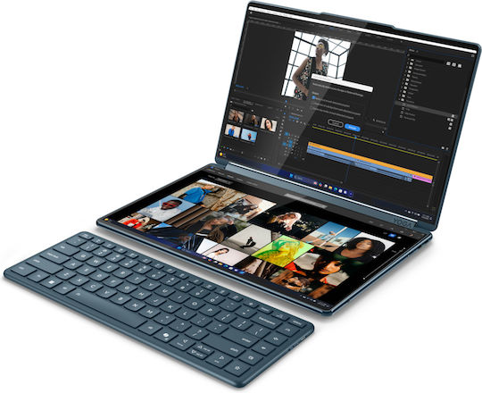 Lenovo Yoga Book 9 14IAH10 14" OLED 120Hz (Ultra 7-255H/32GB/1TB SSD/W11 Pro) Калъф Lenovo YOGA 14 инча Tidal Teal (US Клавиатура)