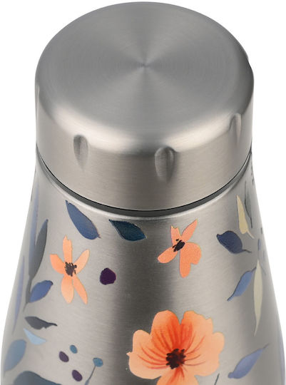 Estia Travel Flask Save the Aegean Flasche Thermosflasche Rostfreier Stahl BPA Frei 500ml Silver Botanic