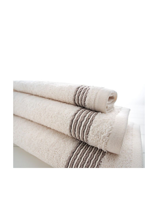 Vesta Home Σετ Πετσέτες Μπάνιου 3τμχ Mara Εκρού Βάρους 480gr/m²