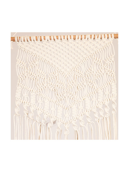 Macrame Suspendată Decorațiune Pentru Perete Ecru Din Țesătură 75x35cm 2 Bucăți