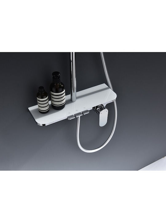 Inter Ceramic Duschsäule ohne Armatur 33cm Silber