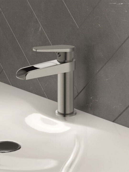 Inter Ceramic Αναμεικτική Μπαταρία Νιπτήρα Καταρράκτης Γκρι Inter Ceramic Αναμεικτική Μπαταρία Νιπτήρα Καταρράκτης Γκρι