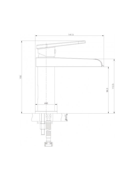 Inter Ceramic Mixing Waterfall Sink Faucet Gray