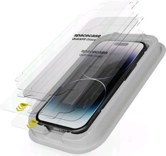 Spacecase 0.33mm Gehärtetes Glas 2Stück (iPhone 14 ProXiaomi 14 ProRealme 14 Pro)