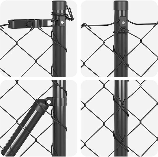 vidaXL Împrejmuire Plasă de sârmă Module Gri 0.8x25m