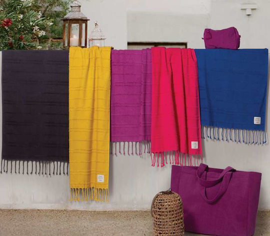 Nef-Nef Homeware Expression Βαμβακερή Κοραλί με Κρόσσια 160x80εκ.