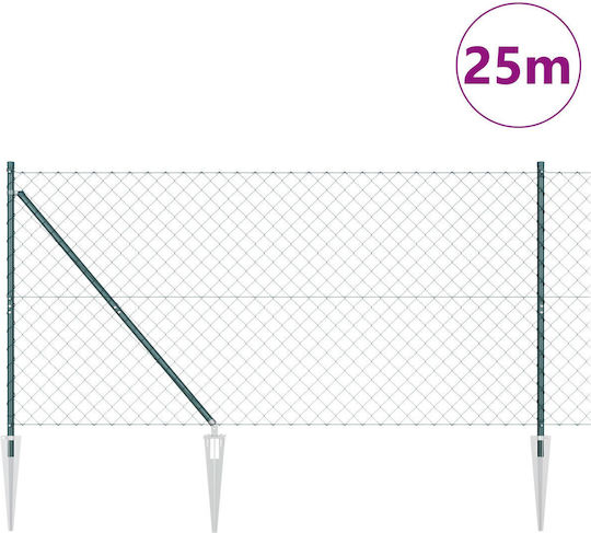 vidaXL Ограда Ситова мрежа Подредба Зелен 1x25м