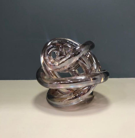Tabletop Handmade Decorative Murano Blown Glass Knot Pink Gold Iridescent Cqb33102m 11x11cm