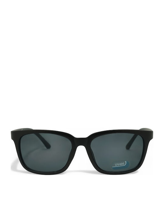 Optosquad Men's Sunglasses with Black Plastic Frame and Black Lens