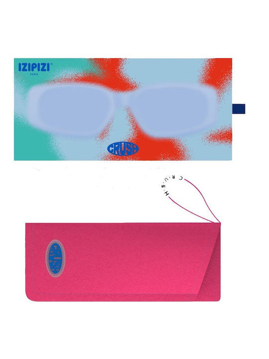 Izipizi Unisex Γυαλιά Ηλίου με Μπλε Κοκκάλινο Σκελετό και Μπλε Φακό