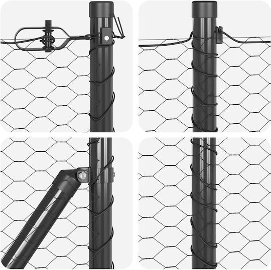 vidaXL Metallzaunrolle in Gray Farbe x60cm