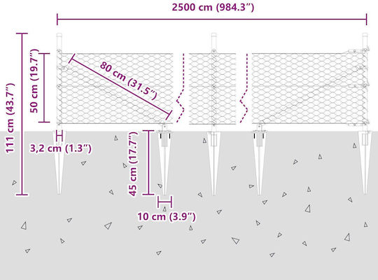 vidaXL Plasă De Sârmă Galvanizată Module Verde 25m